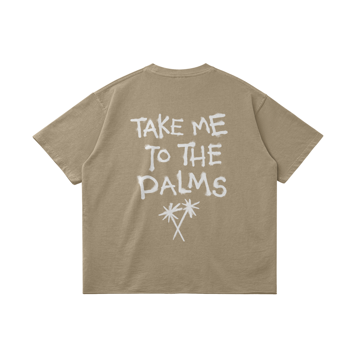 TAKE ME TO THE PALMS TEE - LIGHT KAKI