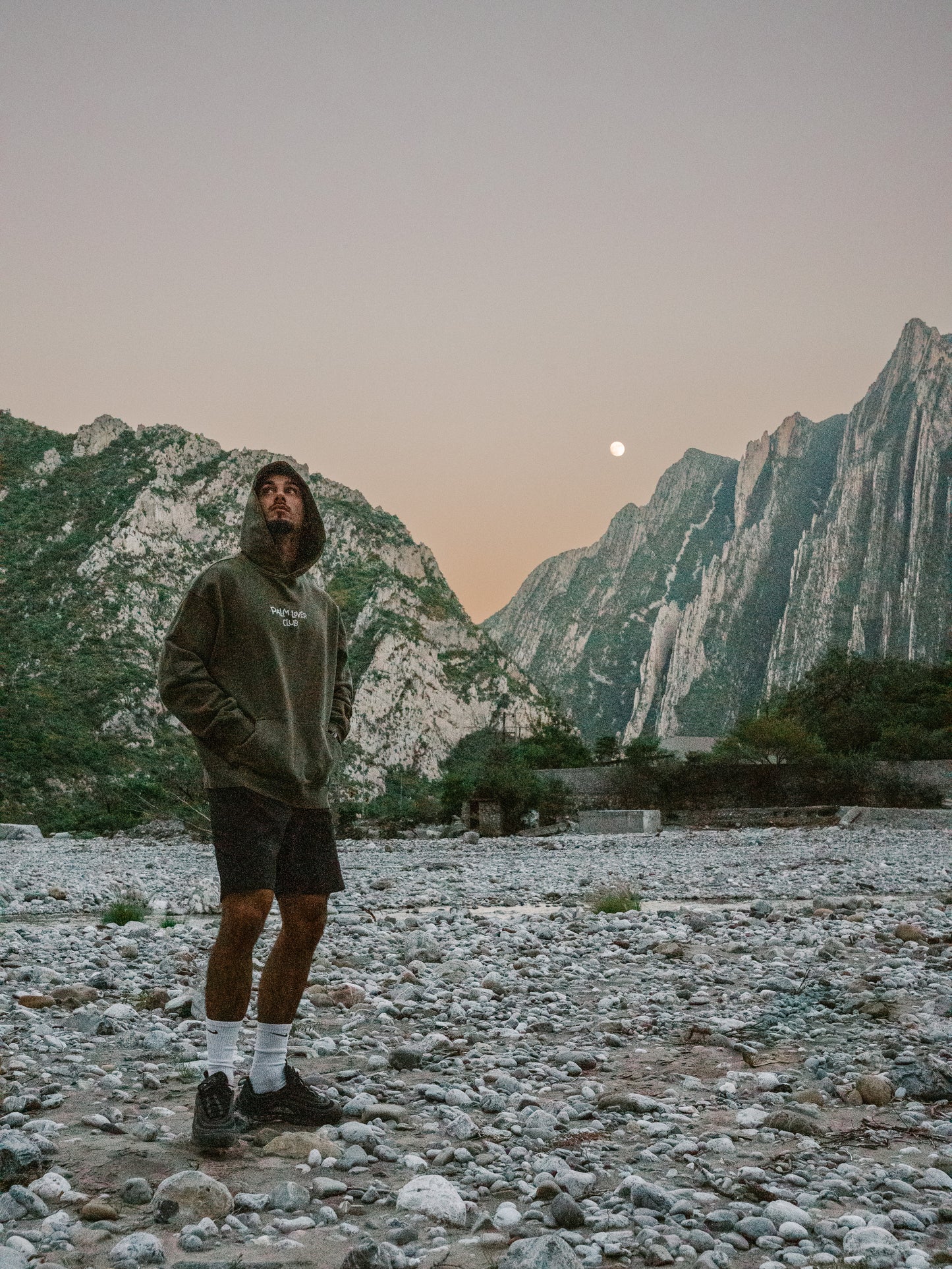 TAKE ME TO THE PALMS HOODIE - OLIVE GREEN