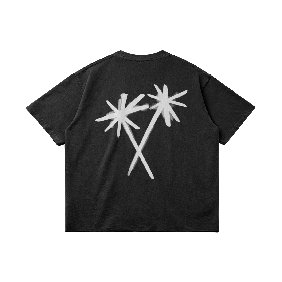 CROSSED PALM TREES TEE - VINTAGE BLACK