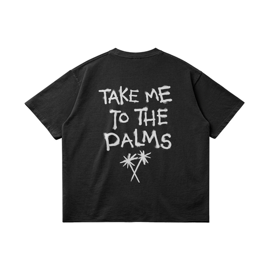 TAKE ME TO THE PALMS TEE - VINTAGE BLACK