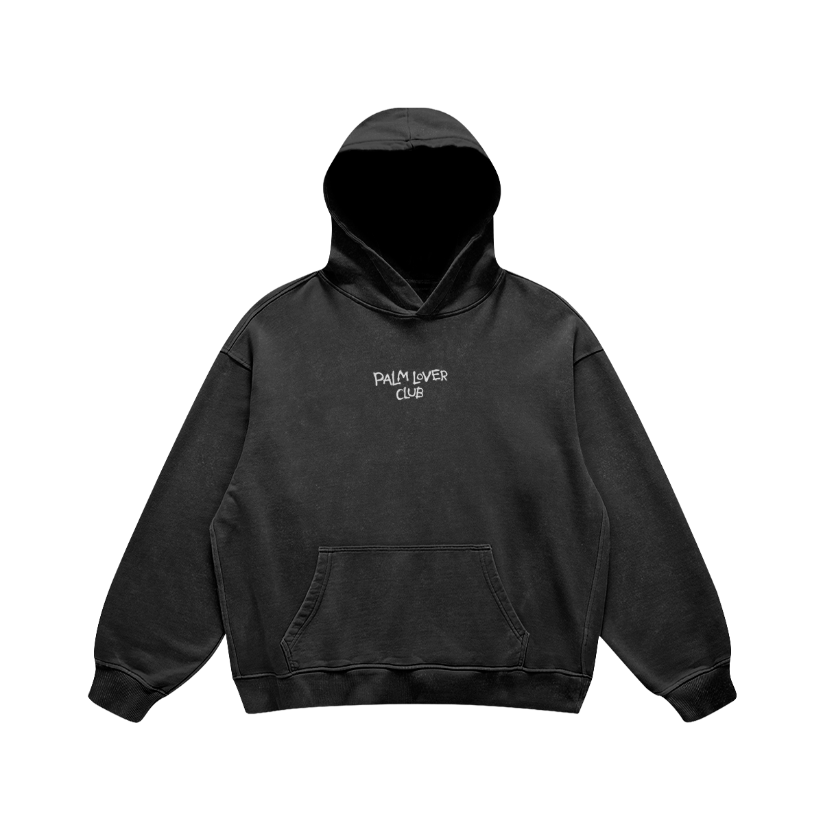 CROSSED PALM TREES HOODIE - VINTAGE BLACK